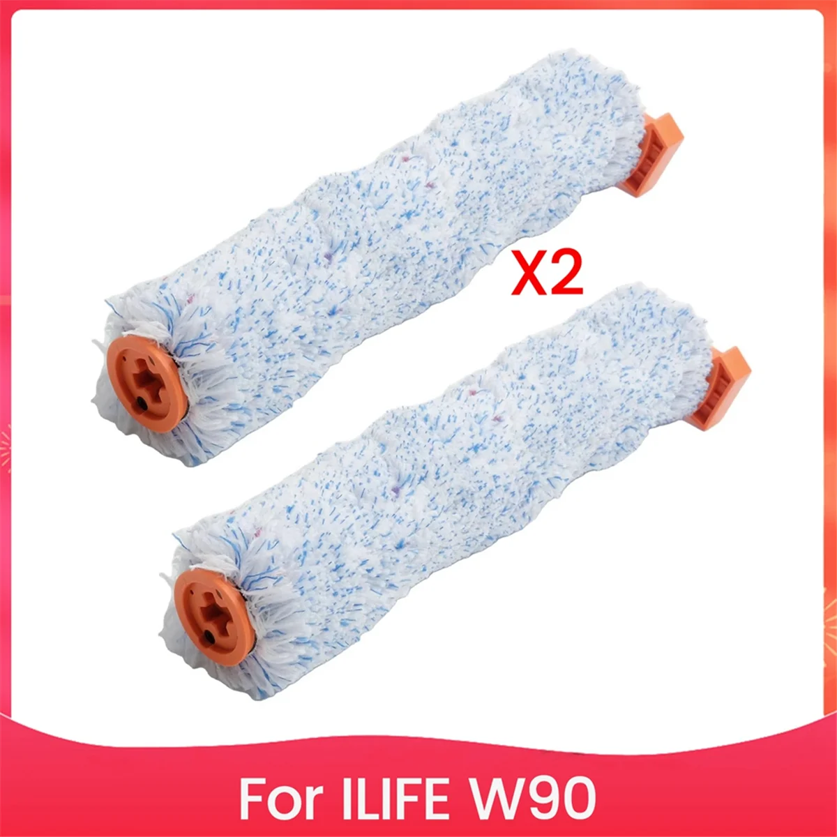 

A76Z 2pcs Roller Brush for W90 Cordless Wireless Dry Cleaning Smart Washing Mop Vacuum Cleaner Accessories