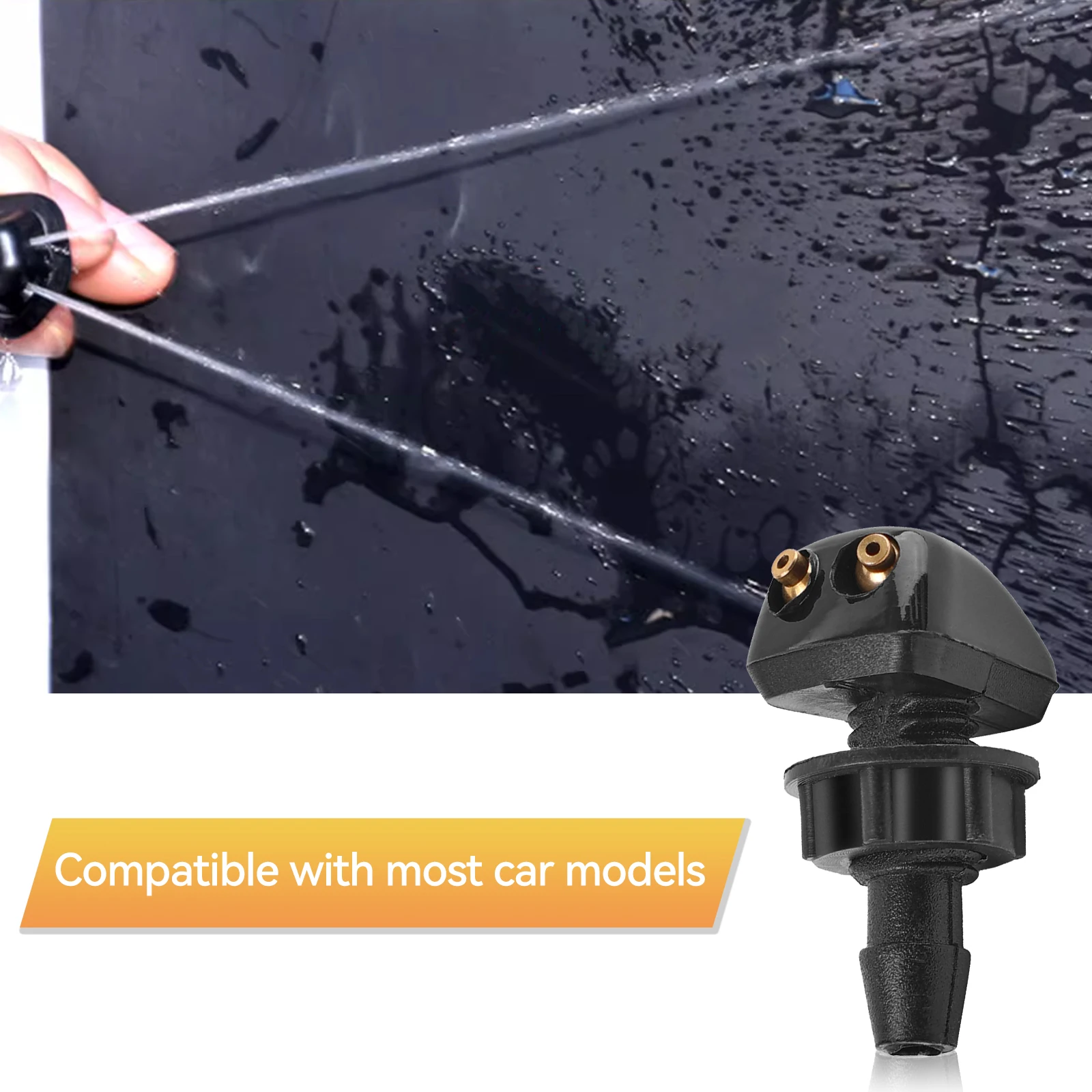 Erick\'s Wiper 2x Universal Front Windshield Washer Wiper Nozzle Sprayer Sprinkler Water Spout Outlet For Toyota Mazda Hyundai