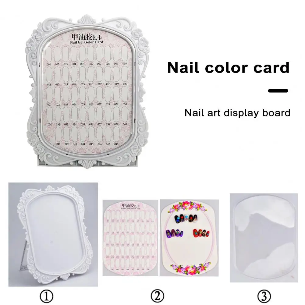 Diy Nail Color Display Chart Nail Color Card Dustproof Nail Art Color Card Display Board Organize Showcase 48 Colors for Nail