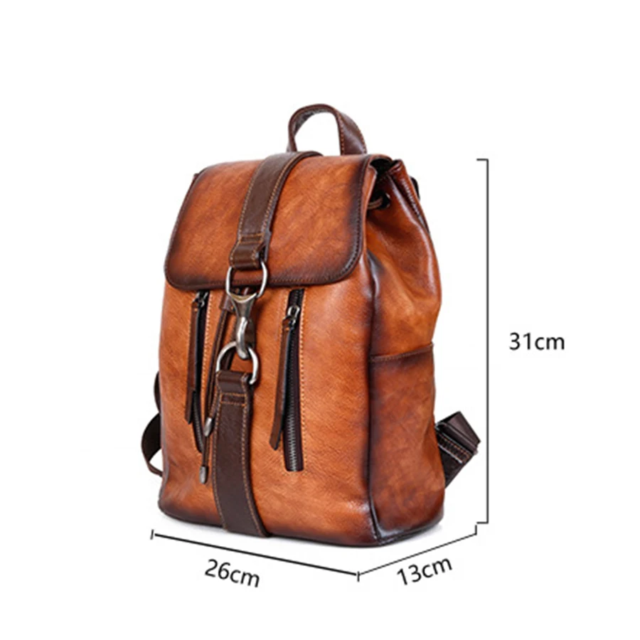 MOTAORA Genuine Leather Women Backpack Retro 3 Colors Solid Travel Backpacks Vintage Girls School Bag For Pad Phone Cowhide Bags