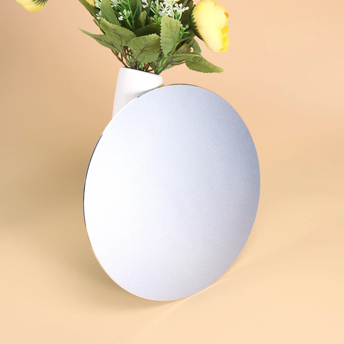 200 x 200 mm rundes Aluminium-Mauspad, rutschfest, doppelter Verwendungszweck, für Schreibtische, Tische, Computer, Fernseher, Videospiele, Grau