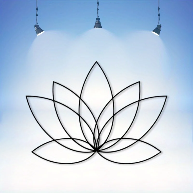 CIFBUY Iron Wall Art Zen Lotus Metal Sculpture Rustproof Hanging Plaque Indoor Outdoor Meditation Room Home Decor Sign