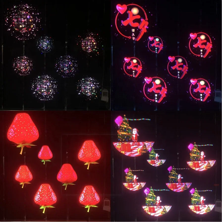 TK-M65 HD LED 전문 3D 홀로그램 선풍기 홀로그램 광고 디스플레이, 블레이드 4 개, 896 개