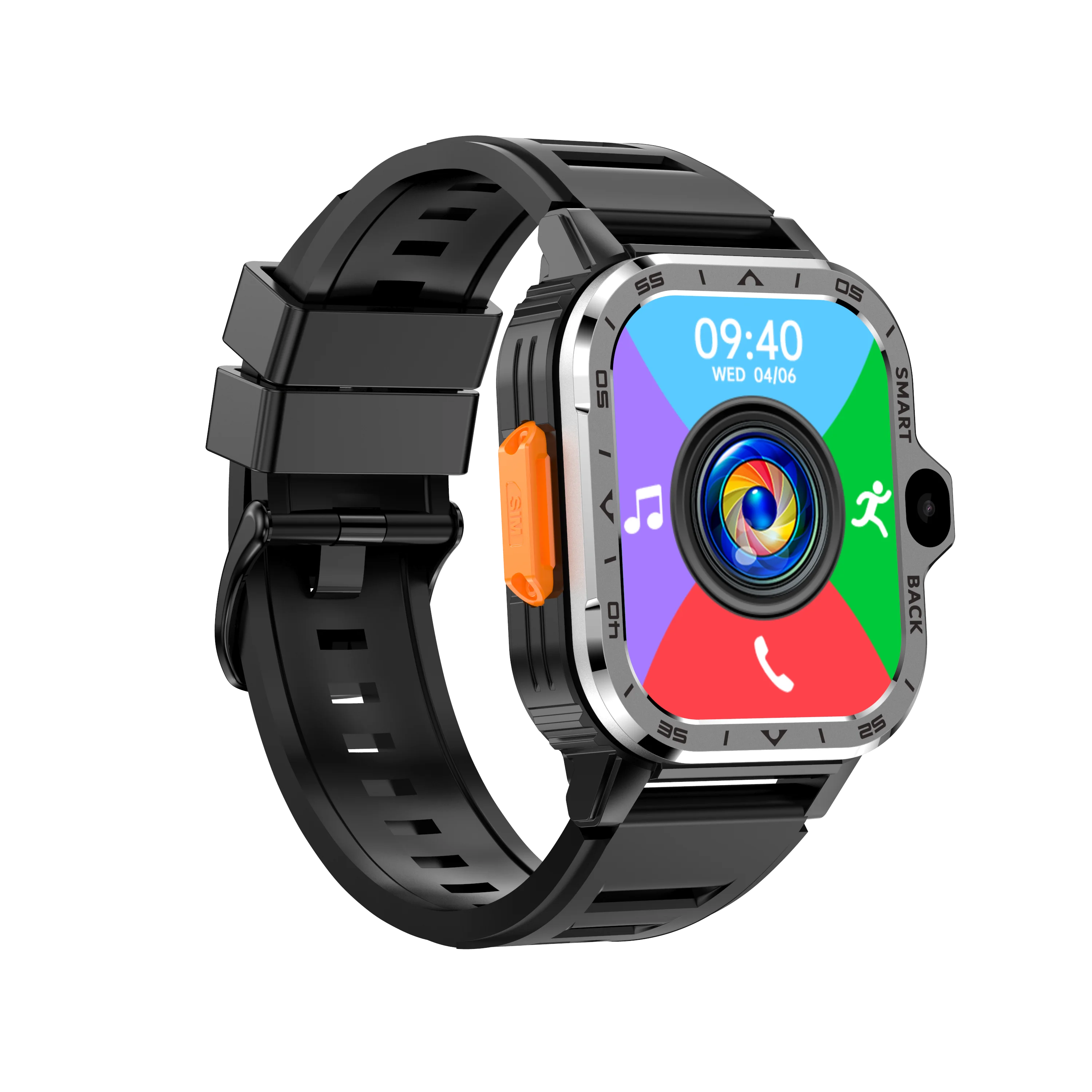 PGD SmartWatch 4G LTE GPS Wifi SIM Card NFC Dual Camera Rugged 16/64G ROM Storage Google Play Heart Rate Android Smart Watch Men