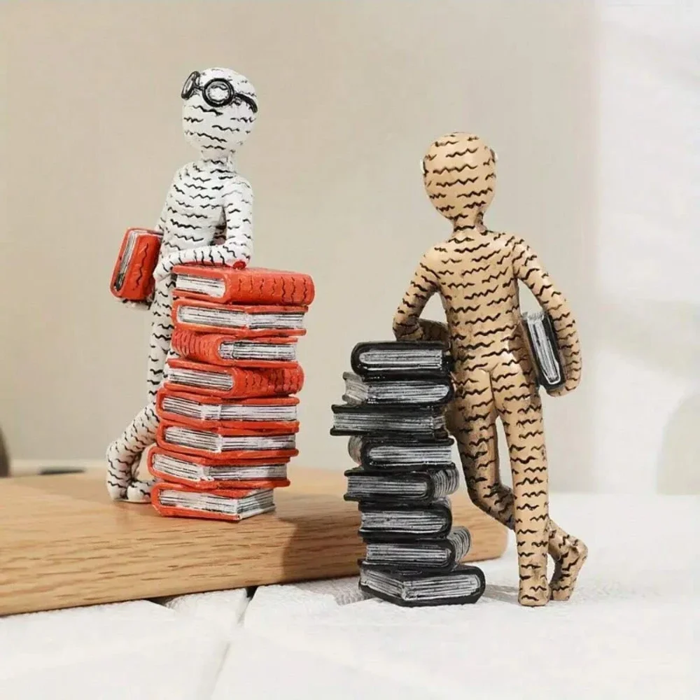 Modern Minimalist Resin Reader Statues, Luxurious Abstract Art, Creative Unique Gifts, Reading Station Decorations