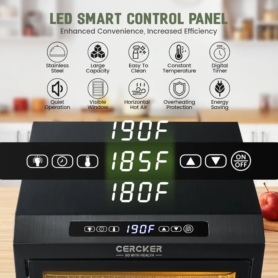 7 лотков из нержавеющей стали, небольшая дегидраторная машина для пищевых продуктов длиной 6 футов с контролем температуры 190F и таймером на 24 часа для сушки фруктов, мяса J