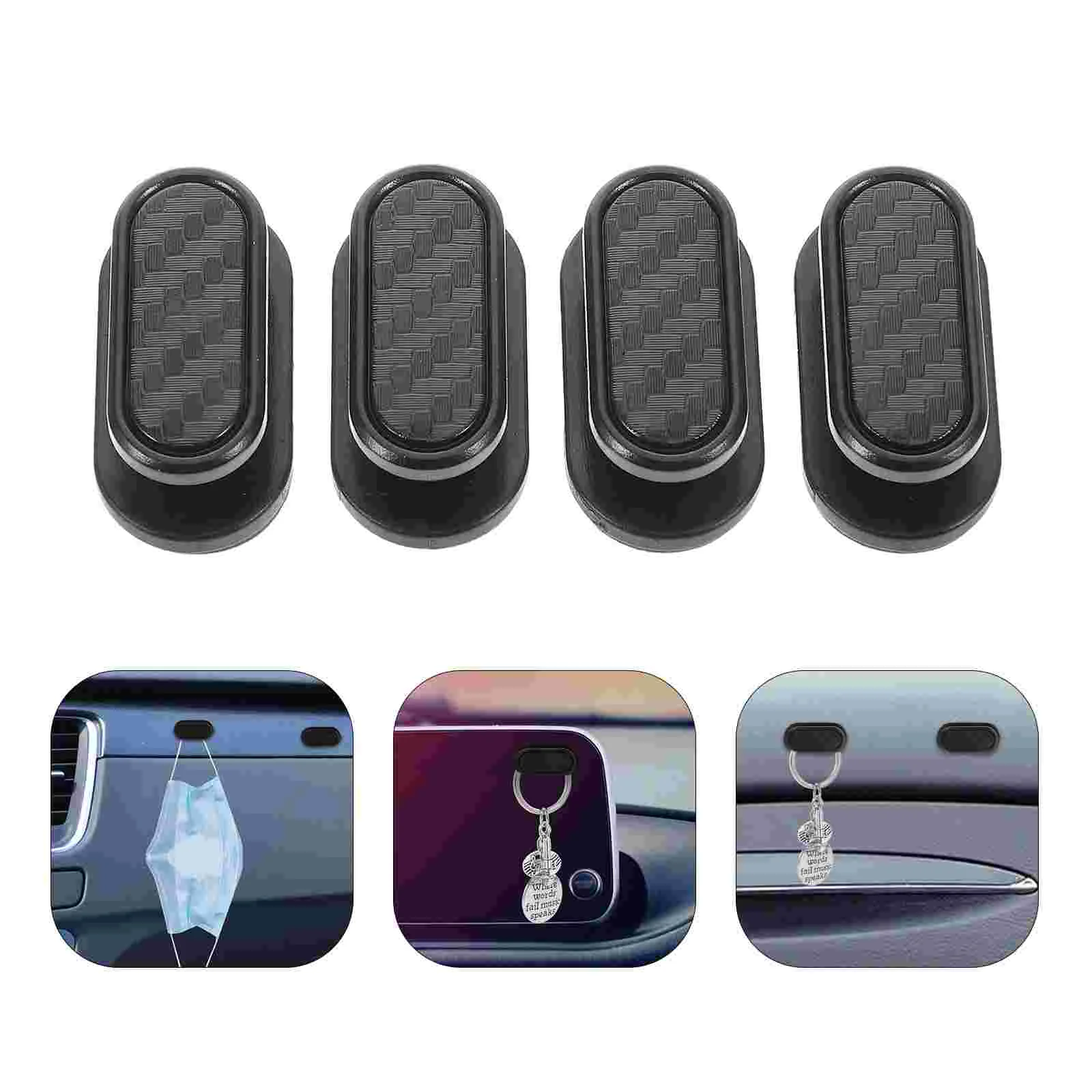 4 Pcs Small Hook Car Adhesive Hooks for Key with Logo Black Red Electric Vehicle Hanging Sticky