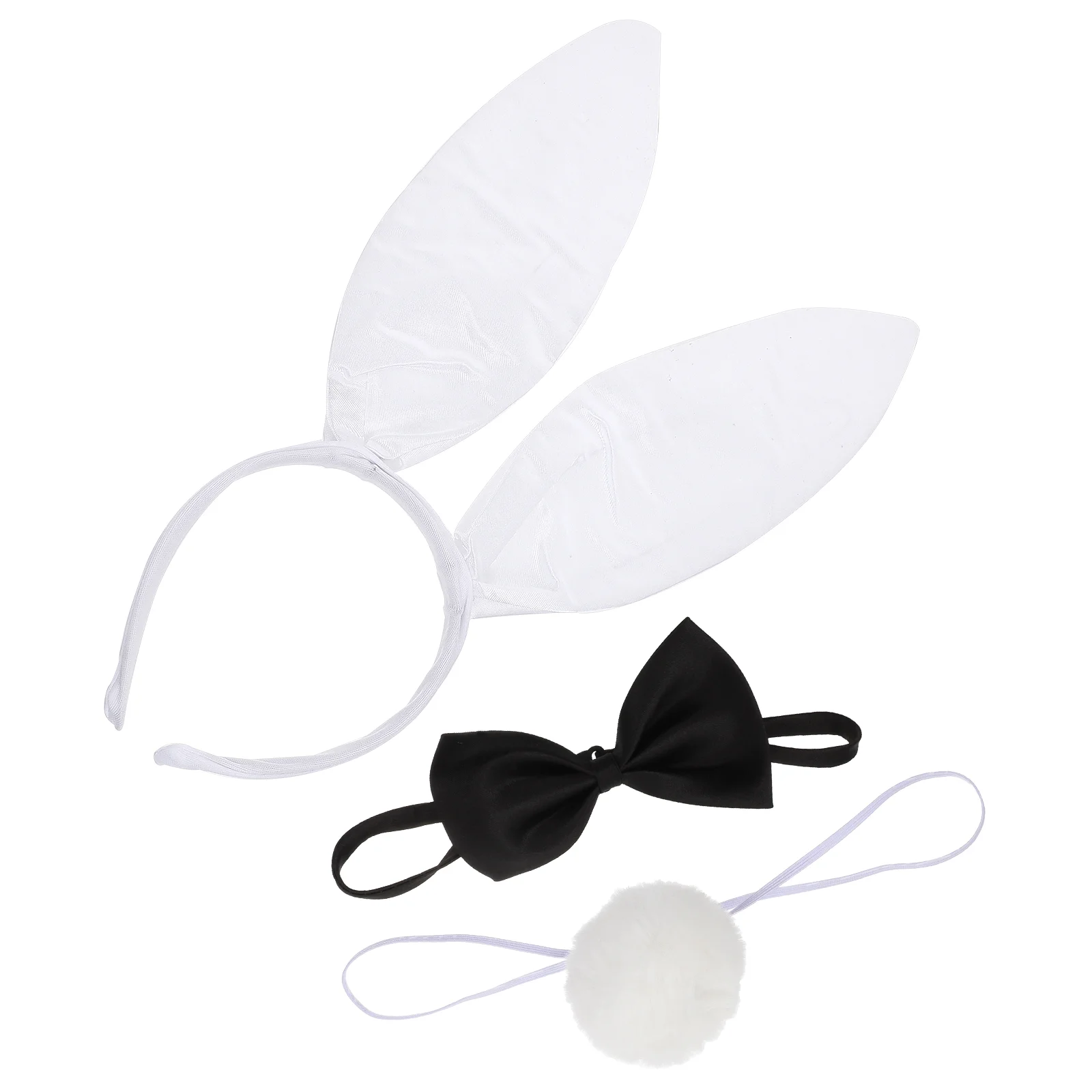 Bunny Ear Headband Rabbit Costume Prop Cosplay Accessory Dangle Earrings Tail Party Cloth Hairband Women's