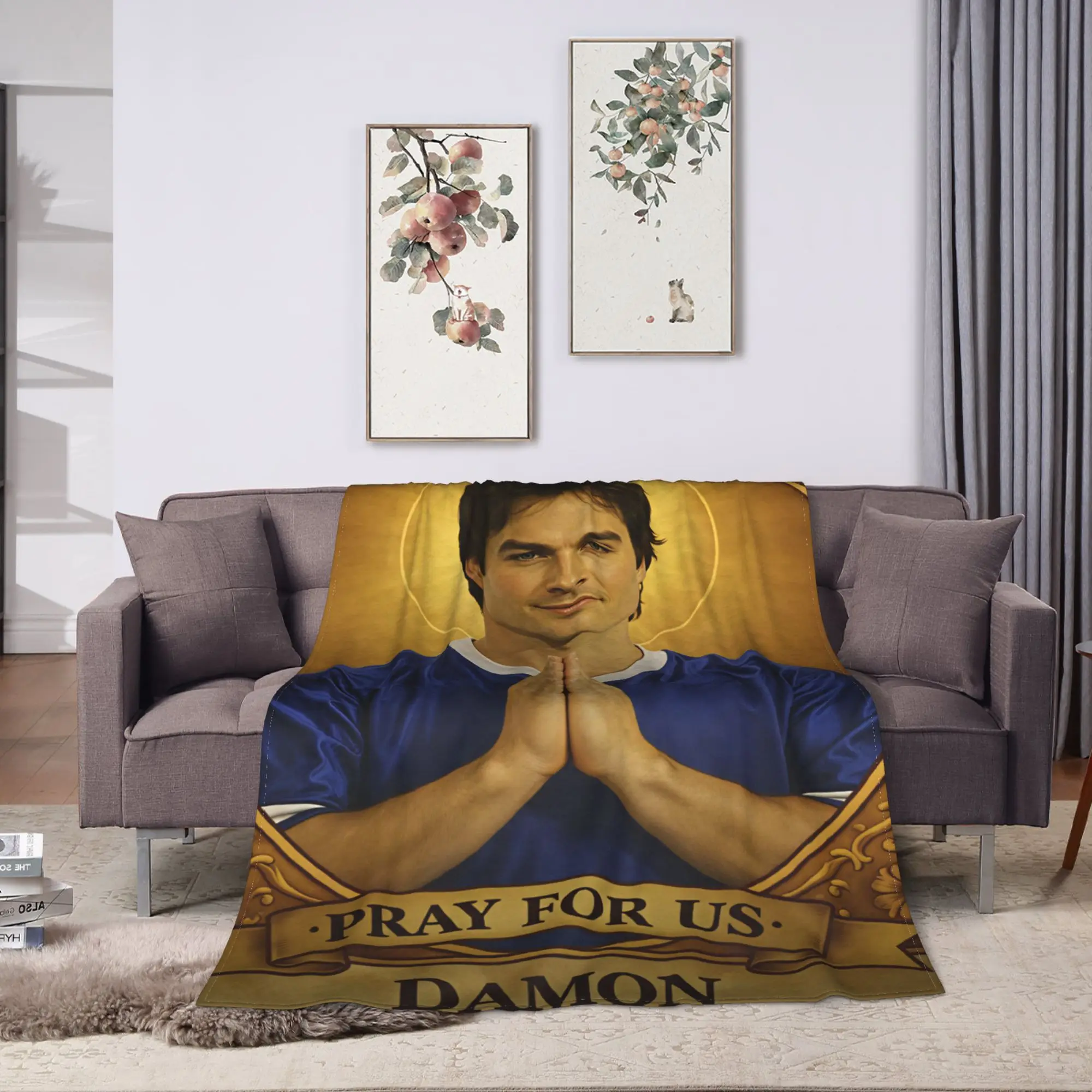 Ian Somerhalder Blankets  Warm Soft Funny Plush Throw Blanket For Couch Bed Decorative Flannel Bedspread Bed Cover