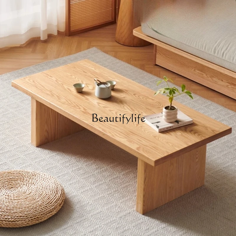 

Log wind rectangular solid wood coffee table living room household small apartment red oak tea table