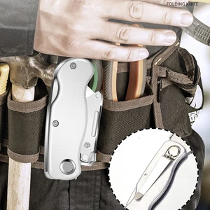 Retractable Electrician Sharp Utility Knife, sharp cut, heavy-hardness, folding knife, aluminum plastic cable, lock blade, portable assembly 6 Main Sales Retractable Pockets - №6