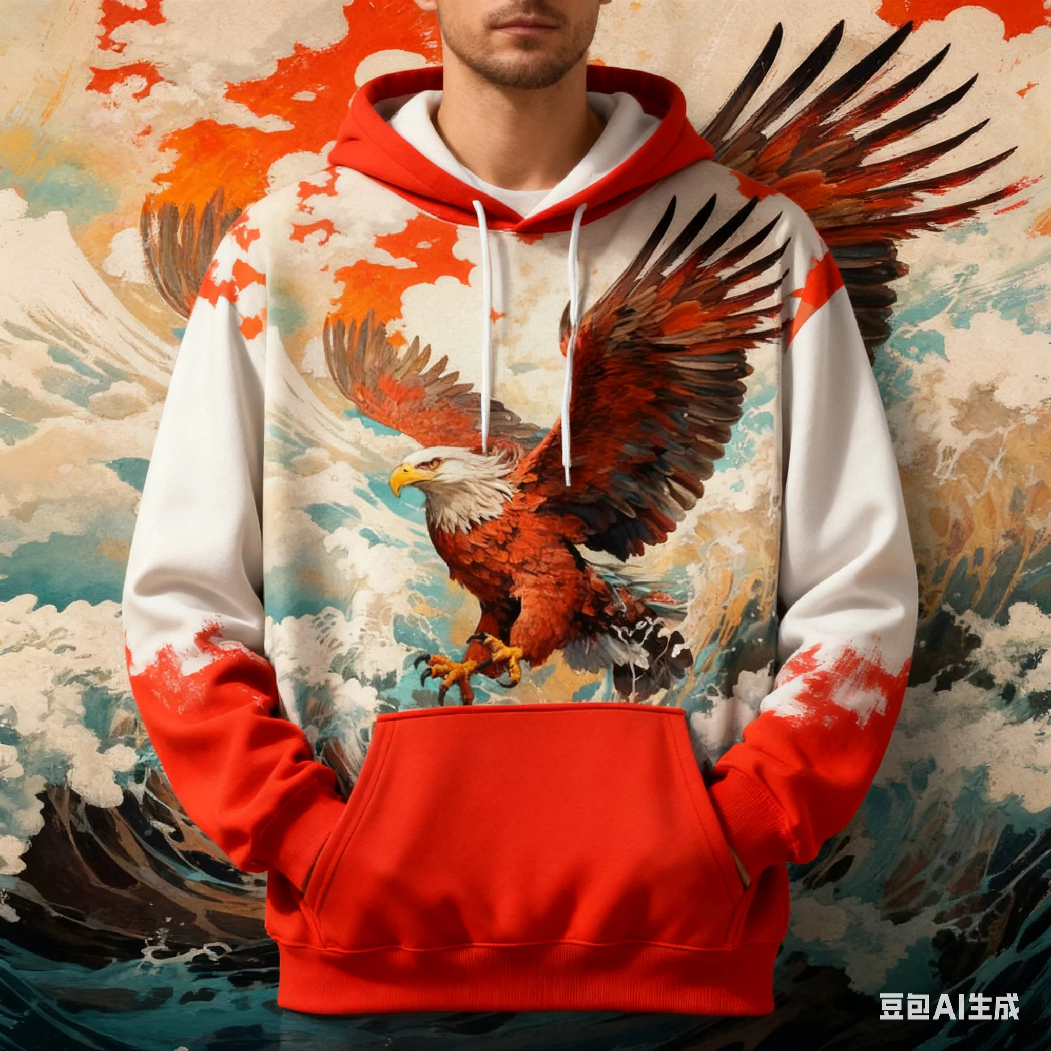 

3D Eagle Pattern Men's Hoodies Funny Animal Print y2k Clothes Autumn and Winter Leisure Sweatshirts Fashion Loose Pullover Coat