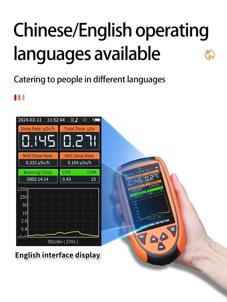 Aikesi Detektor Radiasi Nuklir Geiger Counter LND 7311sensor Detektor Radon Jendela Mika Detektor Sinar X Gamma Alpha Beta
