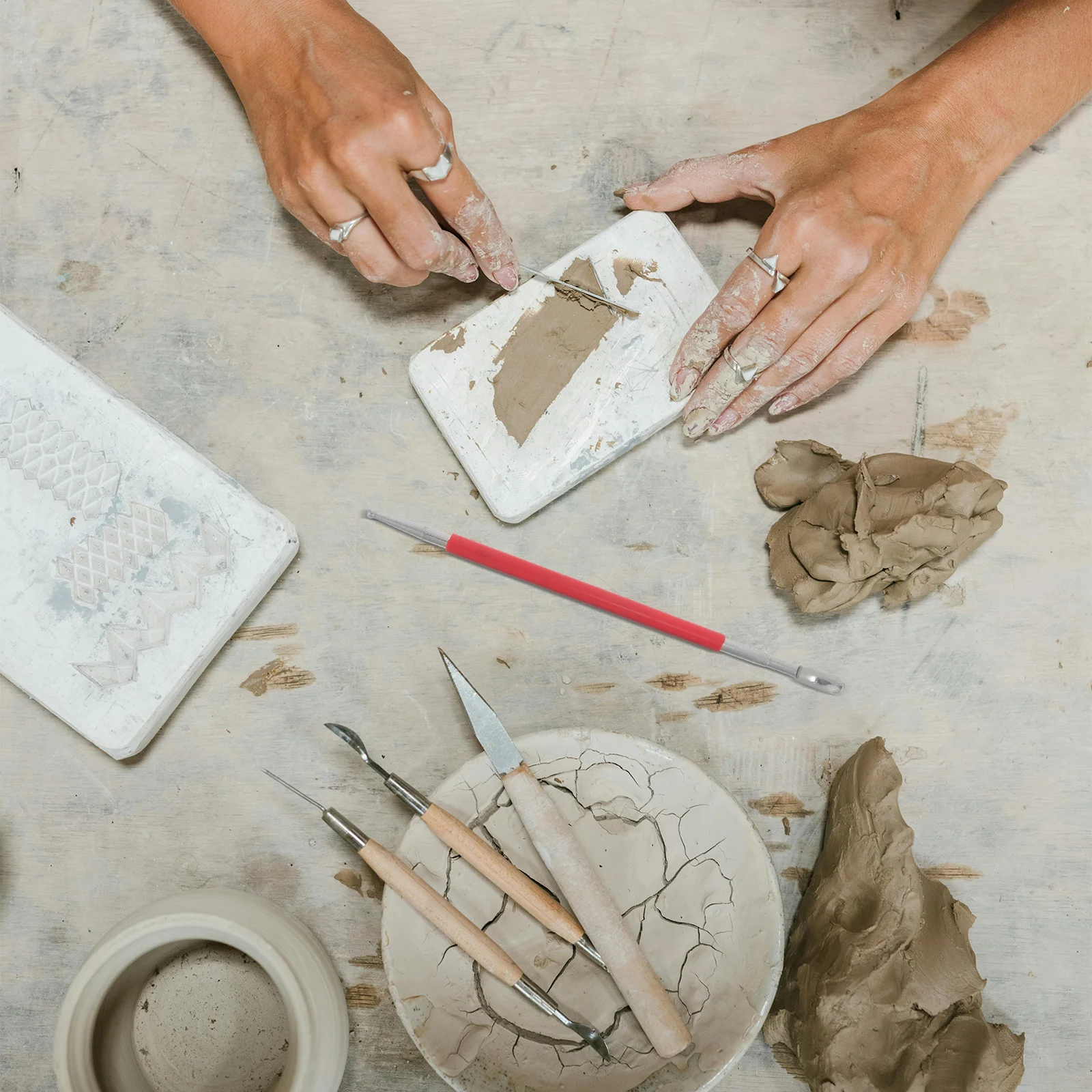 

3Pcs Clay Tools Sculpting Kit Professional Reusable Modeling Set for Polymer Air Dry Paper Clay Carving Cake Crafting