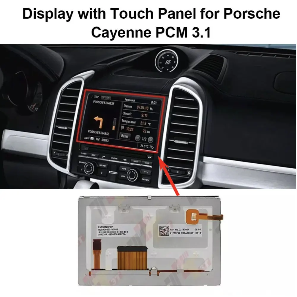 Dashboard LCD Display With Touch Panel For Porsche 911 (997) Cayenne Macan PCM 3.1Navigation System for High-End Cars