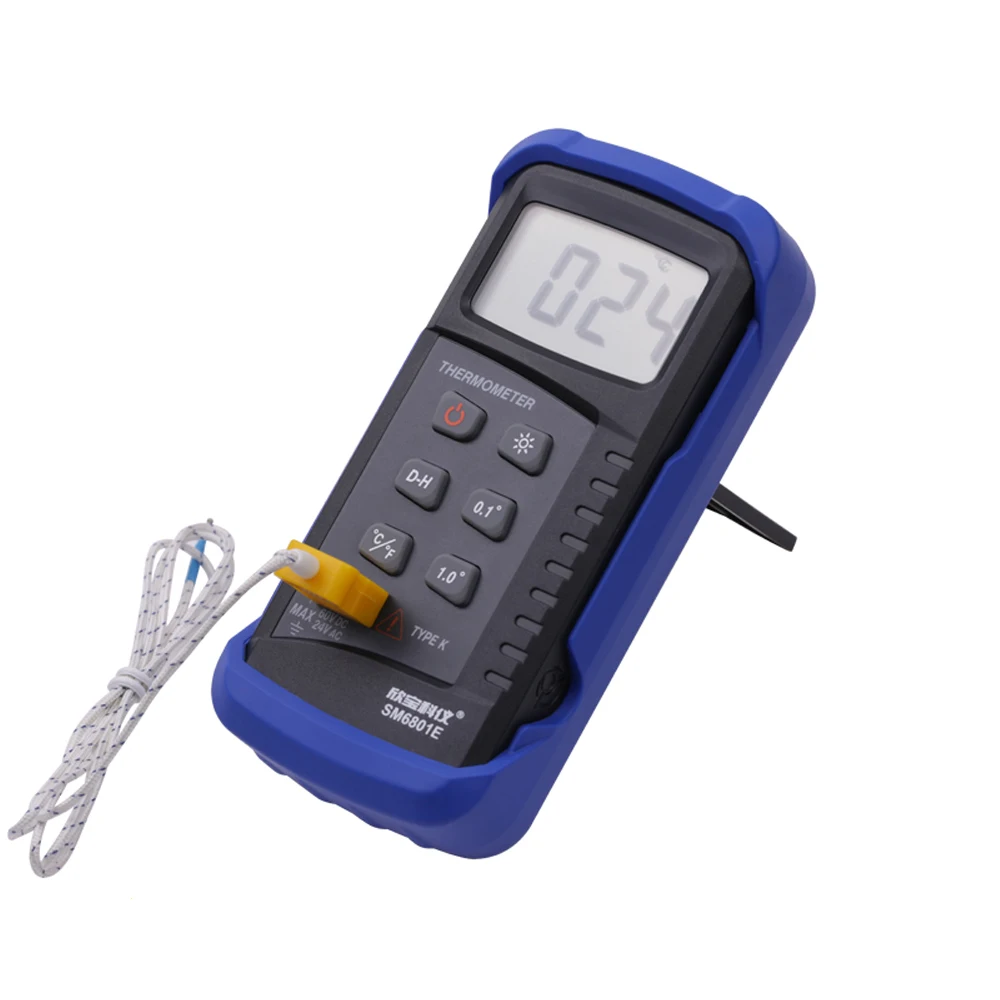 SM6801E Digital Thermometer -50℃~1300℃ LCD K-Type Thermocouple Probe Temperature Tester Resolution 0.1℃ Fast Contact Temp Meter