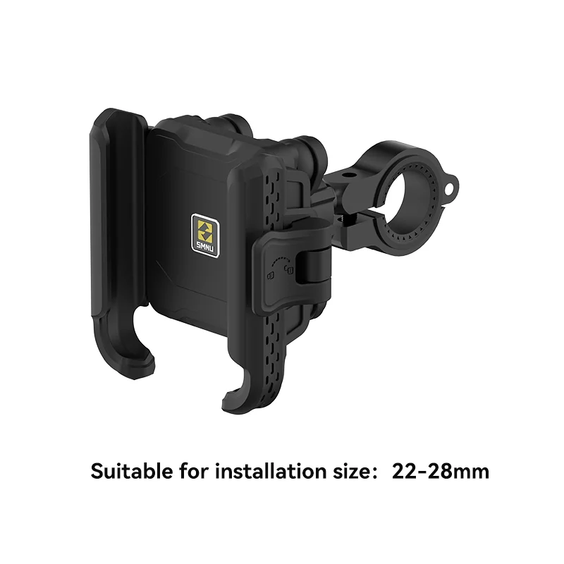 Uchwyt motocyklowy na telefon SMNU N2, amortyzujący, bezprzewodowe ładowanie, regulacja jedną ręką, antykradzieżowy, kompatybilny z kamerą, stojak do jazdy.