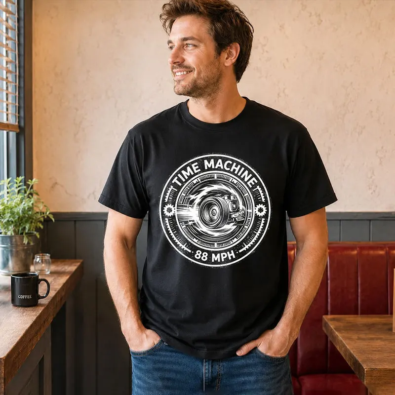 Back To The Future T‑Shirt Biff's Automotive Detailing Print Tees 0814 Hill Valley DeLorean 88MPH Time Machine Short Sleeve Tops
