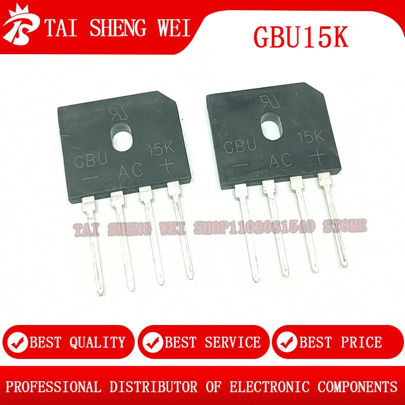 10 pcs brand new U15K80R = GBU15K GBU1508 SIP-4 Induction cooker bridge rectifier 15A 800V DIP