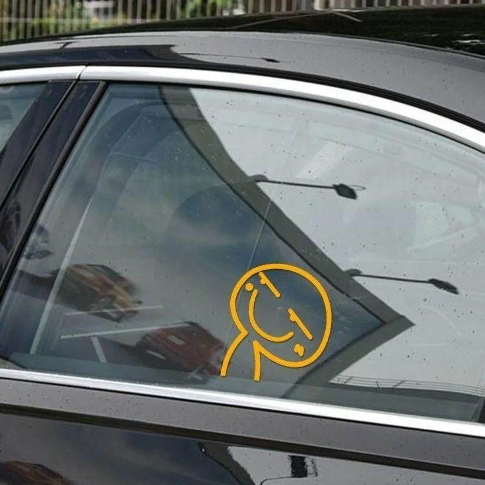 Funny Wink Smiley Face Waterproof Vinyl Sticker, Creative Multiple Colors Decal for Car Decor
