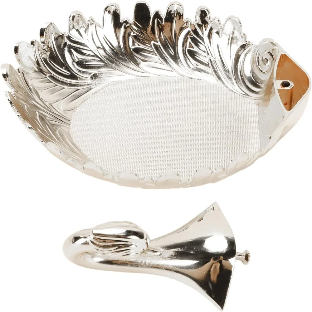 Zinc Alloy Candy Serving Tray Peacock Shape Oval Cookie Storage Dish Embossed Detailing Raised Neck Fruits Serving Bowl