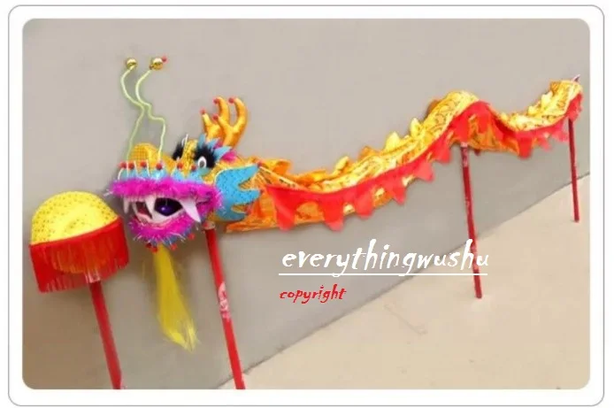 Kids Dragon Dance Performance Costume Complete Set Festival Parade Props Equipment