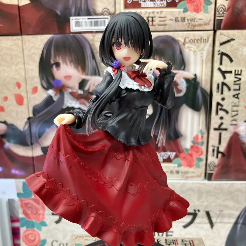 18CM DATE A LIVE Tokisaki Kurumi Anime Figure Cute Girl Model Toy Black Red Dress Dress Up Standing Model Car Interior Ornament - view 2