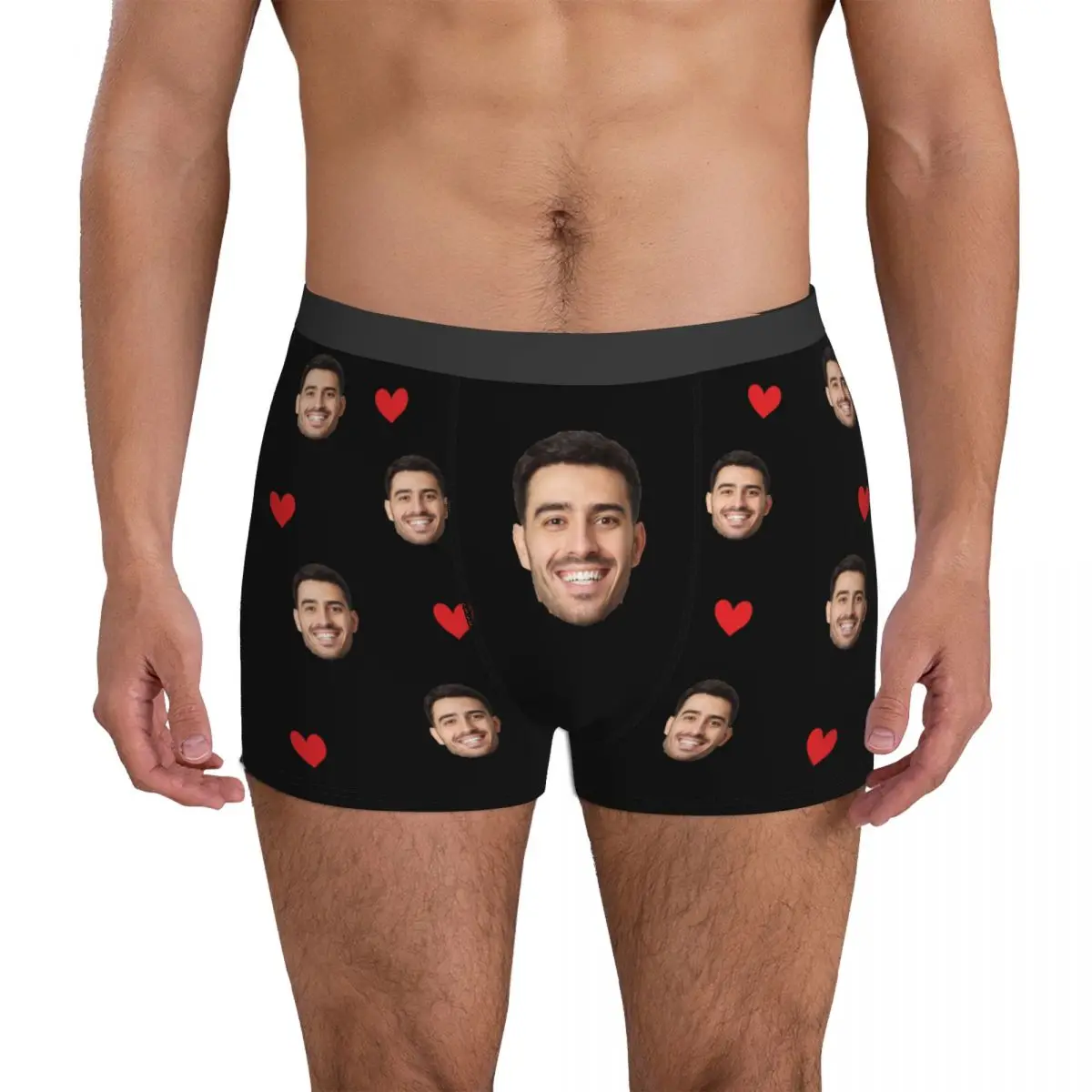 Men Gift Custom Face Boxers Valentine\'s Day Gift Personalized Photo Underwear Design Birthday Boxer Briefs for Boyfriend Husband