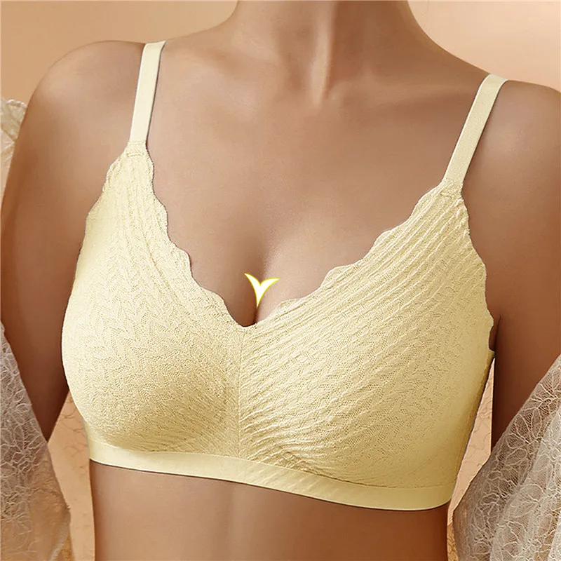 Women No Steel Ring Breathable Large Size Underwear 2024 New Sexy One-Piece Bra Gather Push Up Simple Lingerie Seamless Bralette