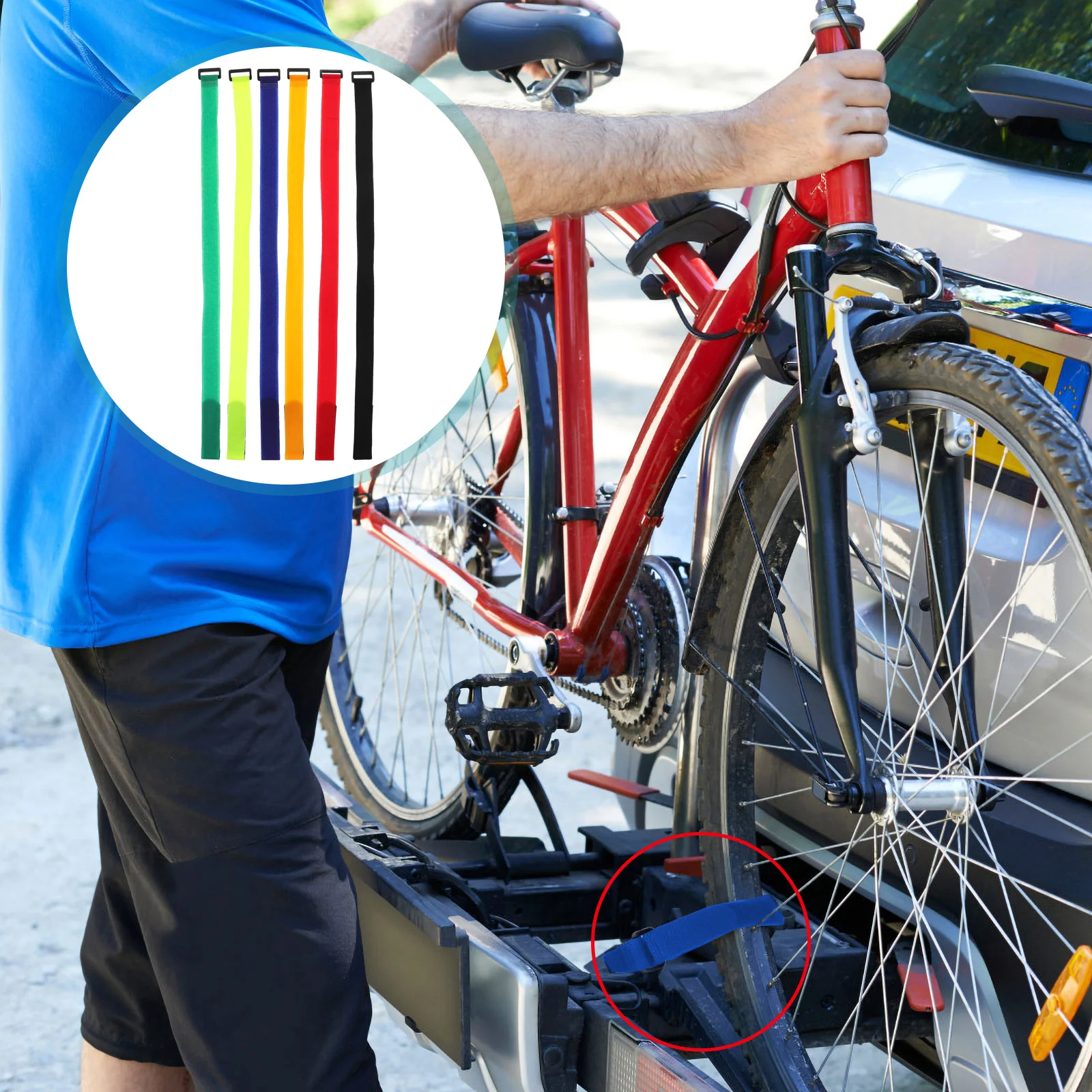 

12Pcs Tape Cinch Straps Durable Heavy Duty Fixing Binding Bike Wheels Wheel Stabilizer Cable Ties Cinch Straps