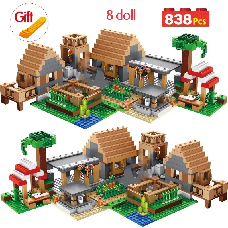 The Farm Cottage Building Blocks Technic Compatible blocks Village House Figures Brick Toys for Children Gift