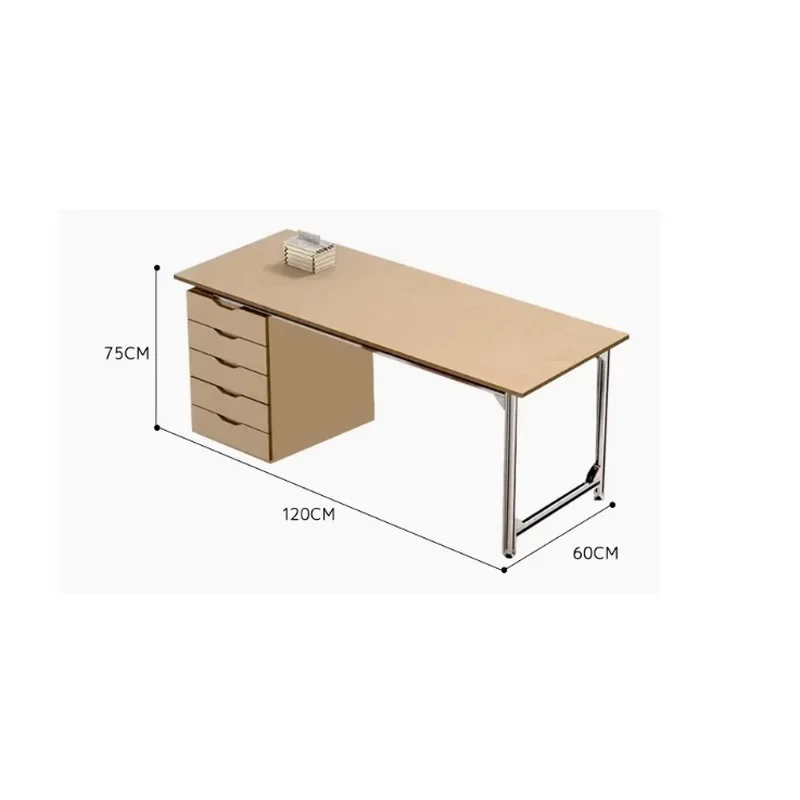 Tablero de abedul Ocean, cajón de madera maciza, escritorio para el hogar, ordenador minimalista, estudio, escritura, perfil de aluminio