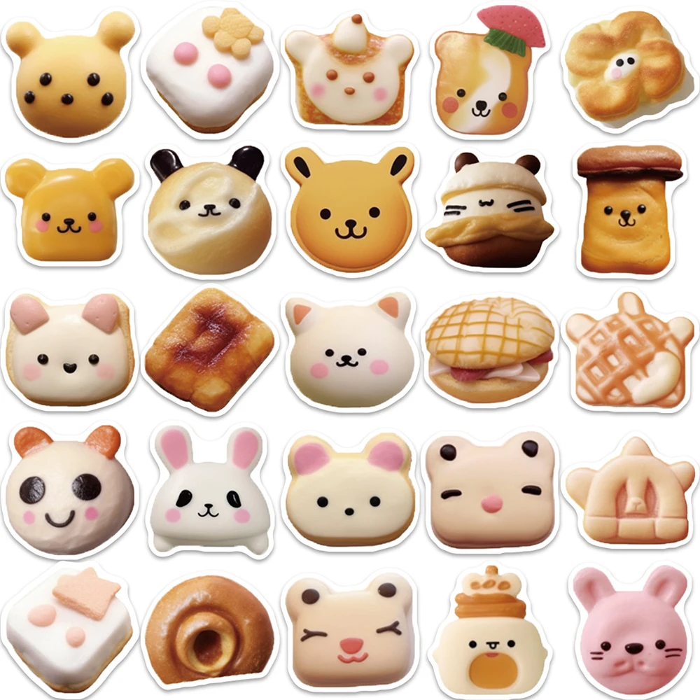 10/30/50pcs Kawaii Funny Animal Cookies Aesthetic Stickers Decals Laptop Scrapbook Suitcase Decoration Kids Classic Toy Sticker