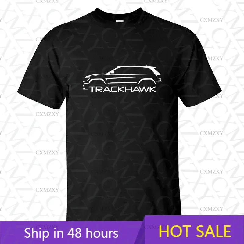 

2025 Men T Shirt Casual TRACKHAWK Car T Shirt M Sport Racing Graphic Summer Short Sleeves 100% Cotton S-3XL Cool Tee