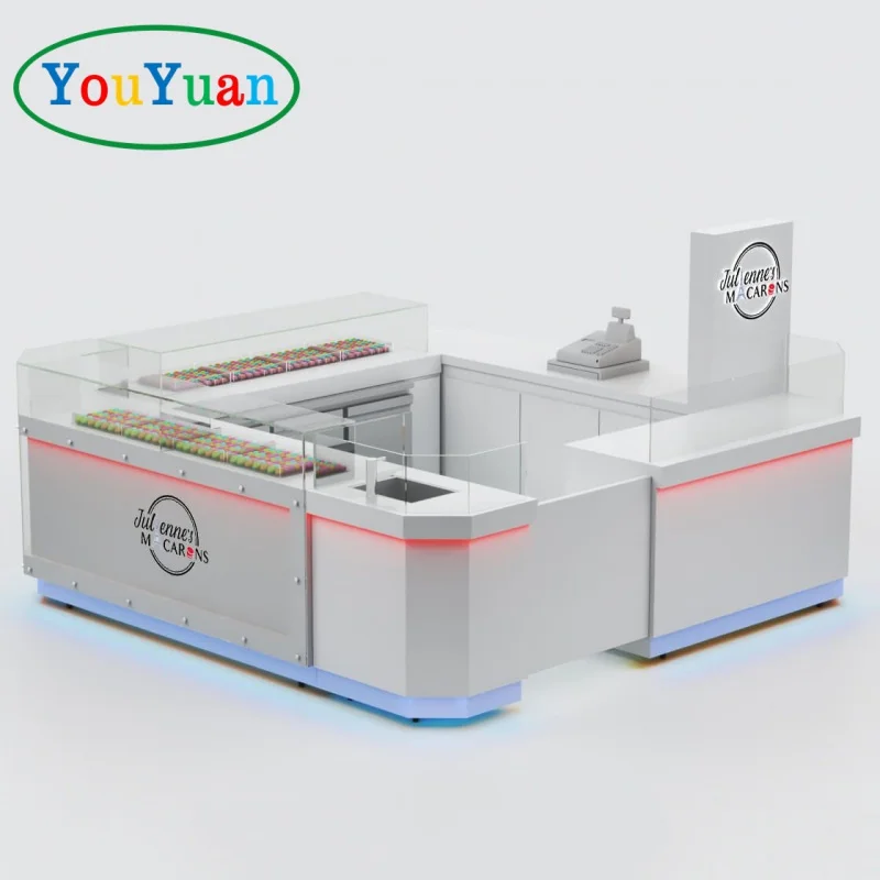 (customized)Wooden marble shopping mall kiosk milk tea shop counter design UKdisplay showcase