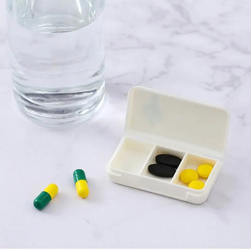 1pc Medicine Storage Basket 3 Grids Pill Box Tablet Cactus Leaf Pill Container Case Dispenser Medicine Boxes Storage Boxes