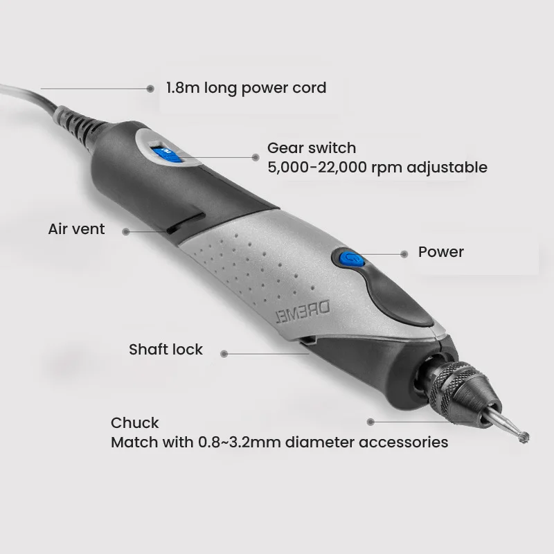 Dremel 2050 Stylo+ Mini Electric Engraver Pen Versatile Engraving for Woodworking Home Jewelry Metal Glassl Portable Hand Drill