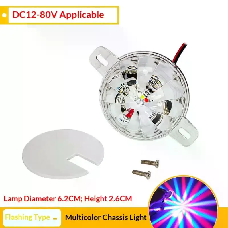 DC 12-80V 8W LED Strobe Light Anti-Collision: Undercarriage Waterproof Auxiliary Brake Fog Lamp Moto ATVs Boats