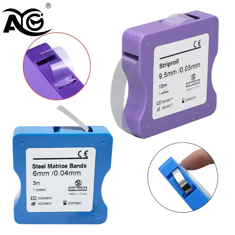 AG Dental Stainless Steel Matrix Strips Clear Polyester Film Restoration Light Cured Resin Matrix Bands Dentistry Materials