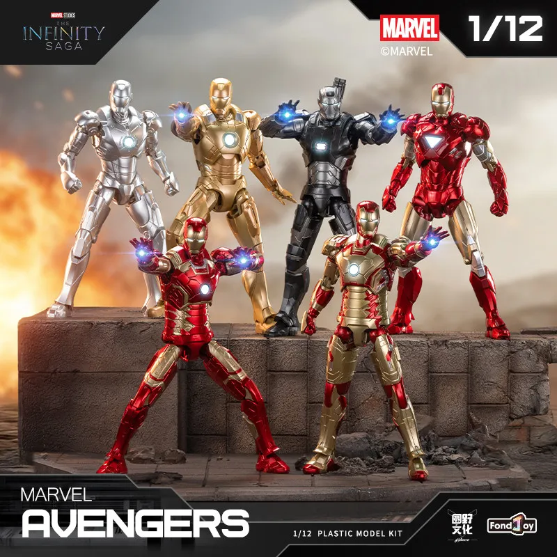 

Оригинальная аниме-фигурка Marvel 1/12: Третий Железный Человек и Воин-Машина, сборная модель, коллекционная игрушка, подарок