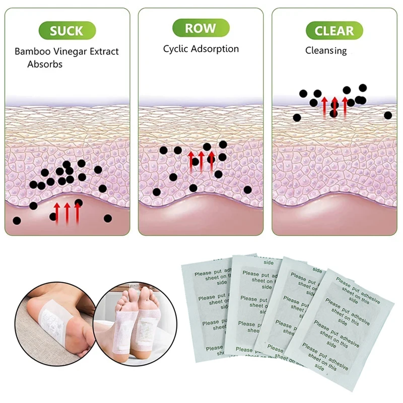 25/10Pair Detox Foot Patch Bamboo Pads Patches With Adhersive Foot Care Tool Improve Sleep Slimming Detoxification Foot Sticker