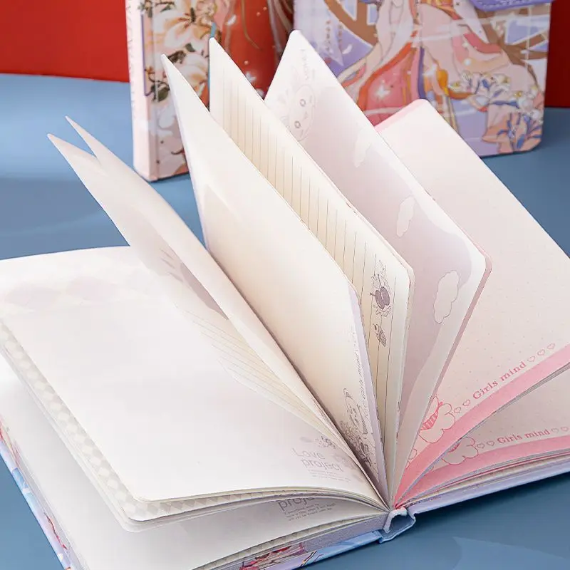 Cuaderno de página de color de alto valor A5 de estilo chino, diario de Estudiante ins, regalo de cumpleaños lindo