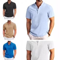 Men Short Sleeve t Shirts Cotton Linen Polo Shirts Breathable Tops Fashion Soild Tshirt Casual Tee Shirt Streetwear Man Clothes