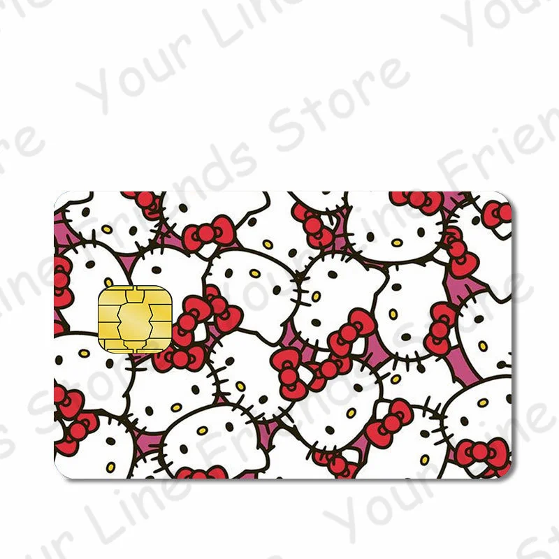 Hello Kitty Credit Card Debit Card Sticker Kawaii Sanrio Family My Melody Poker Sticker Cartoon Waterproof Sticker