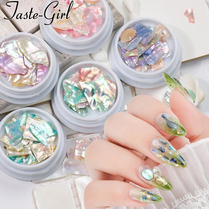 Two-color Thin Nail Art Jewelry Shell Slices Ins Same Symphony Natural Irregular Abalone Slices Nail Decoration