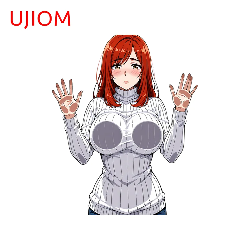 UJIOM Seductive Anime Wafu Breasts On Glass Wall Sticker Funny Personality Occlusion Scratch Decal Room Decoration Accessories
