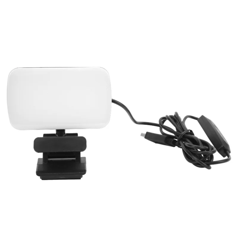Video Conference Lighting 360° Rotatable Head 3 Levels Adjustable 120 LED Lamp Beads Rechargeable Laptop Webcam Lighting