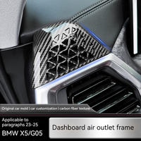 ABS Carbon Fiber For BMW X5X6X7 G05 G06 G07 2023-2025Car Dashboard Side Air Conditioner Outlet Vent Frame Cover Trim Accessories