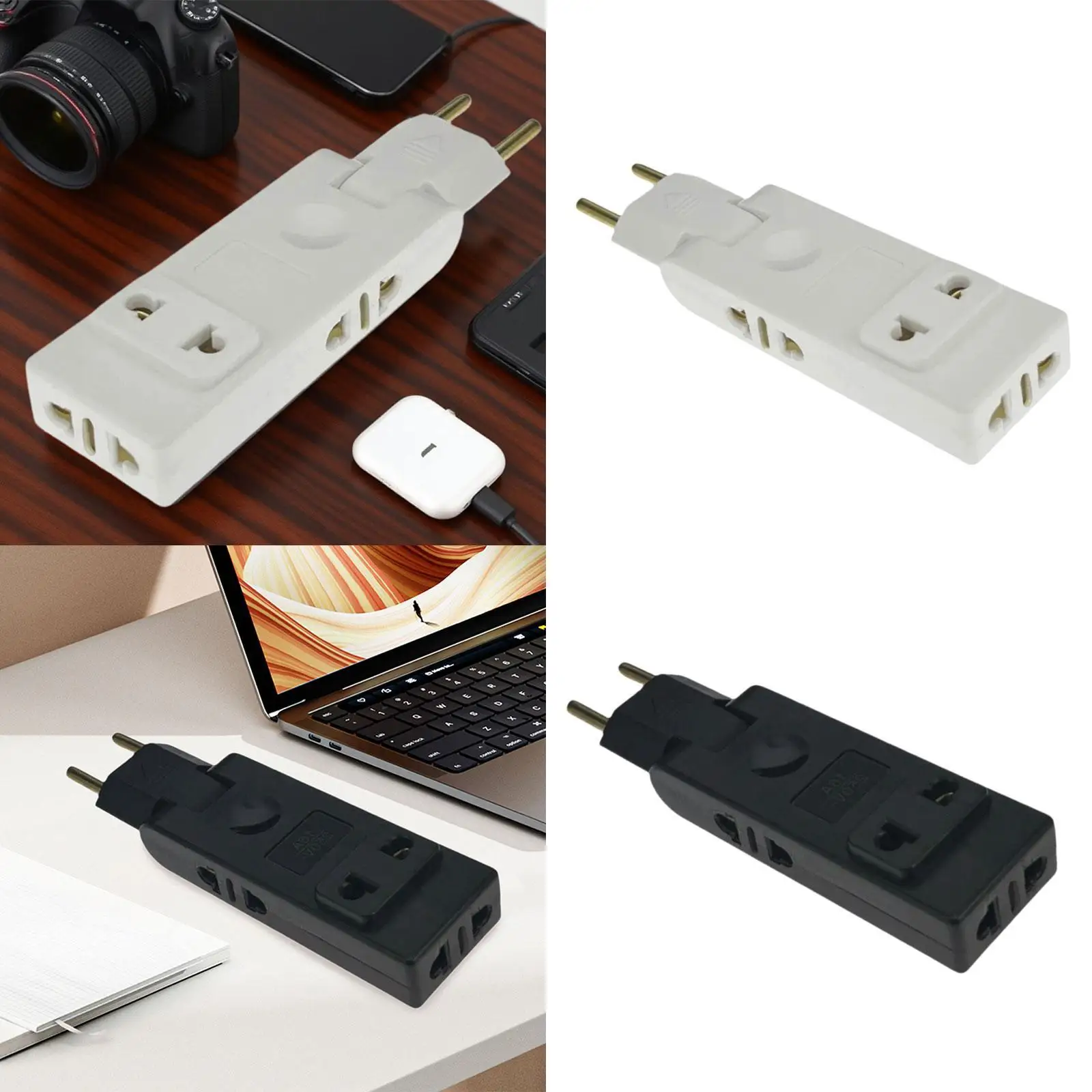 EU to US Plug Adapter with Ports 180 Degree Rotatable Connection Equipment Portable Power Adapter Accessory for Home Workshop