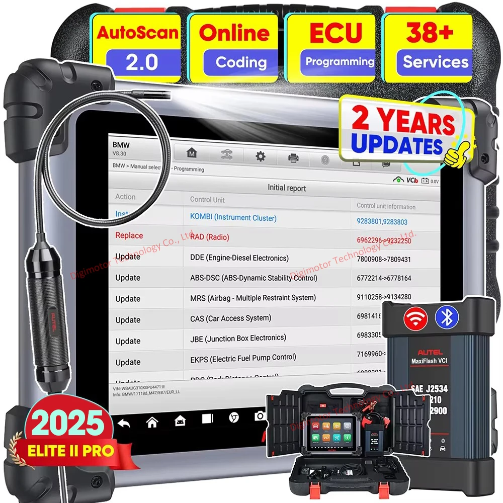 2025 New Autel MaxiSys Elite II Pro Scanner, 2 Years Free Update, DoIP CANFD ECU Programming Coding 38+ Services Diagnostic Tool